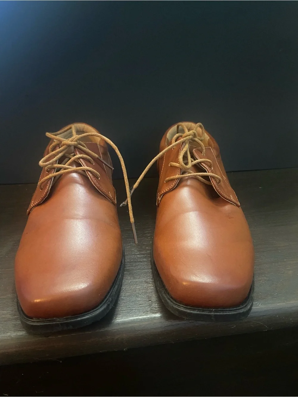Classic Men's Brown Leather Derby Shoes